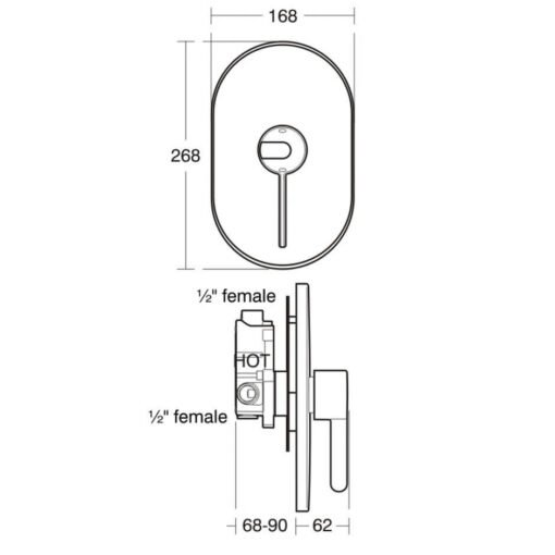 ARMITAGE SHANKS A4129AA Contour 21 Built-in Sequential Shower Mixer Extended Lever - Image 2