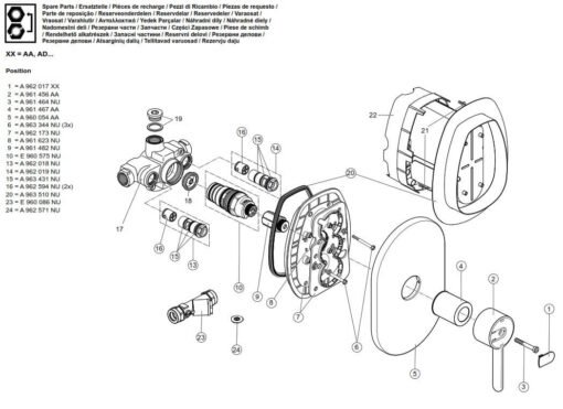 ARMITAGE SHANKS A4129AA Contour 21 Built-in Sequential Shower Mixer Extended Lever - Image 3